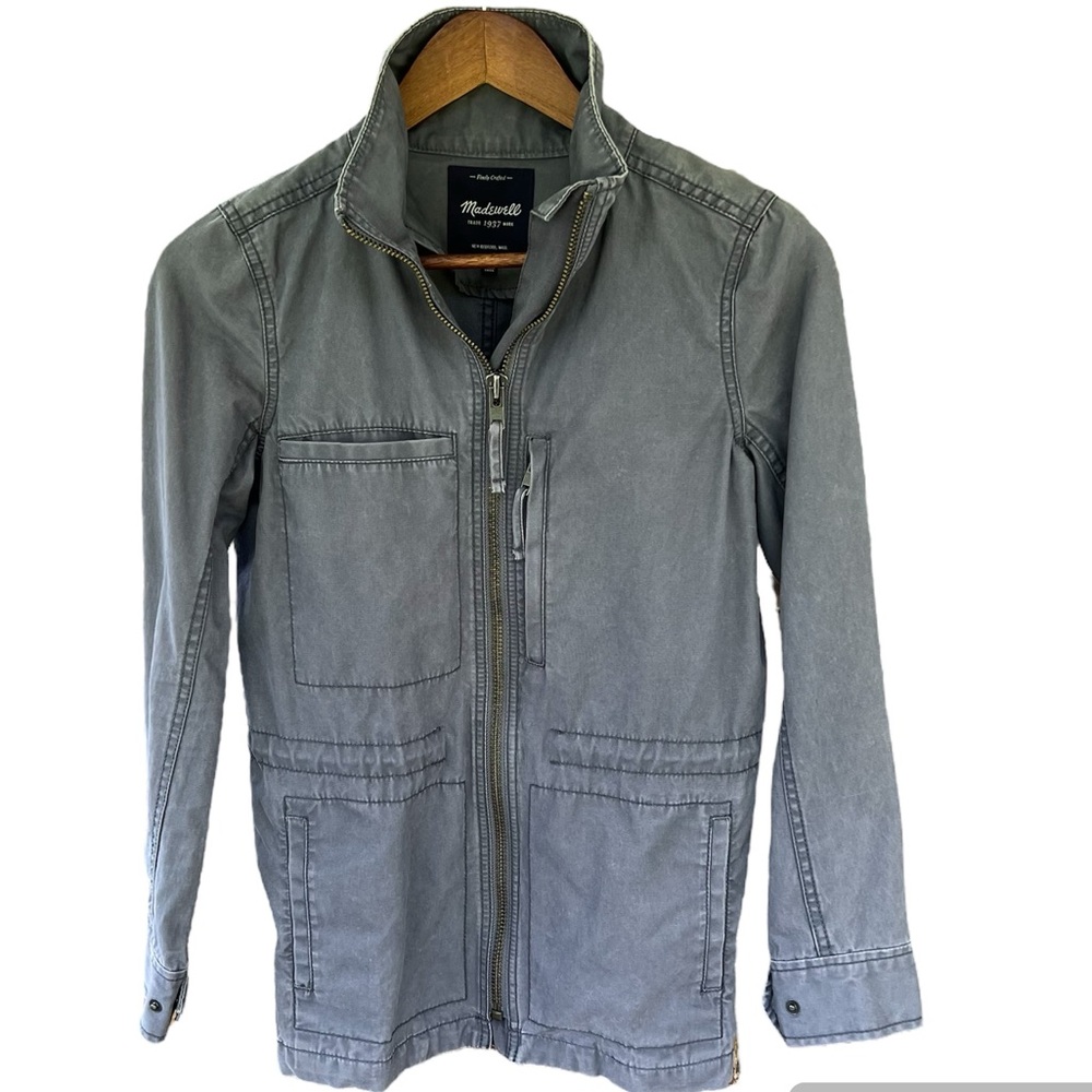 Madewell Women’s Fleet Utility Military Jacket Gray Grey Pockets Cotton Sz XS